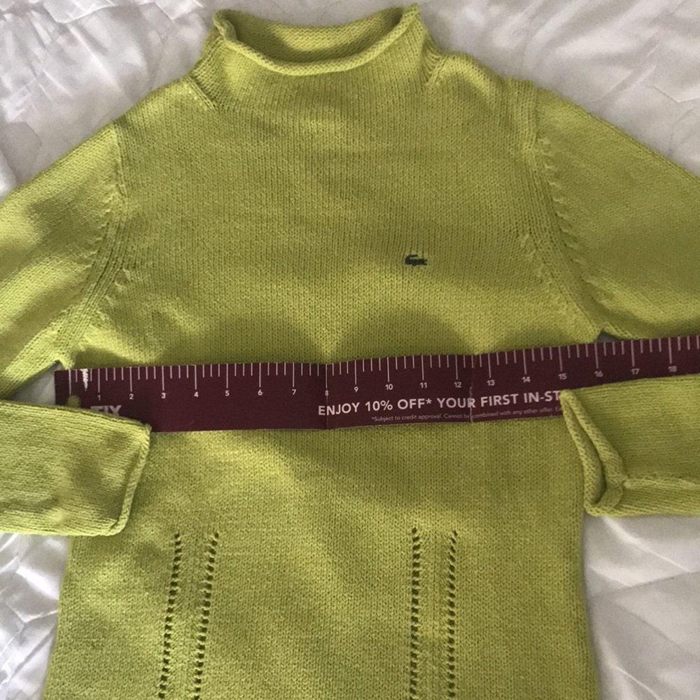 Lacoste Chartreuse Mock Neck Sweater - Picture 12 of 13